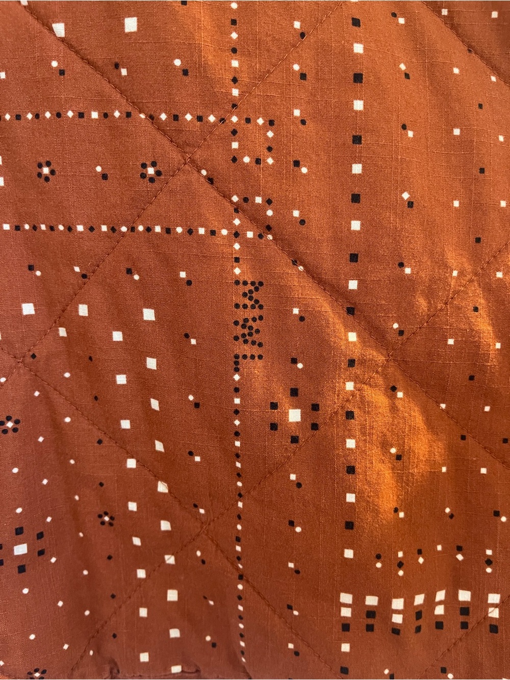 Madewell Quilted Button-Front Jacket in Burnt Orange - Picture 6 of 9